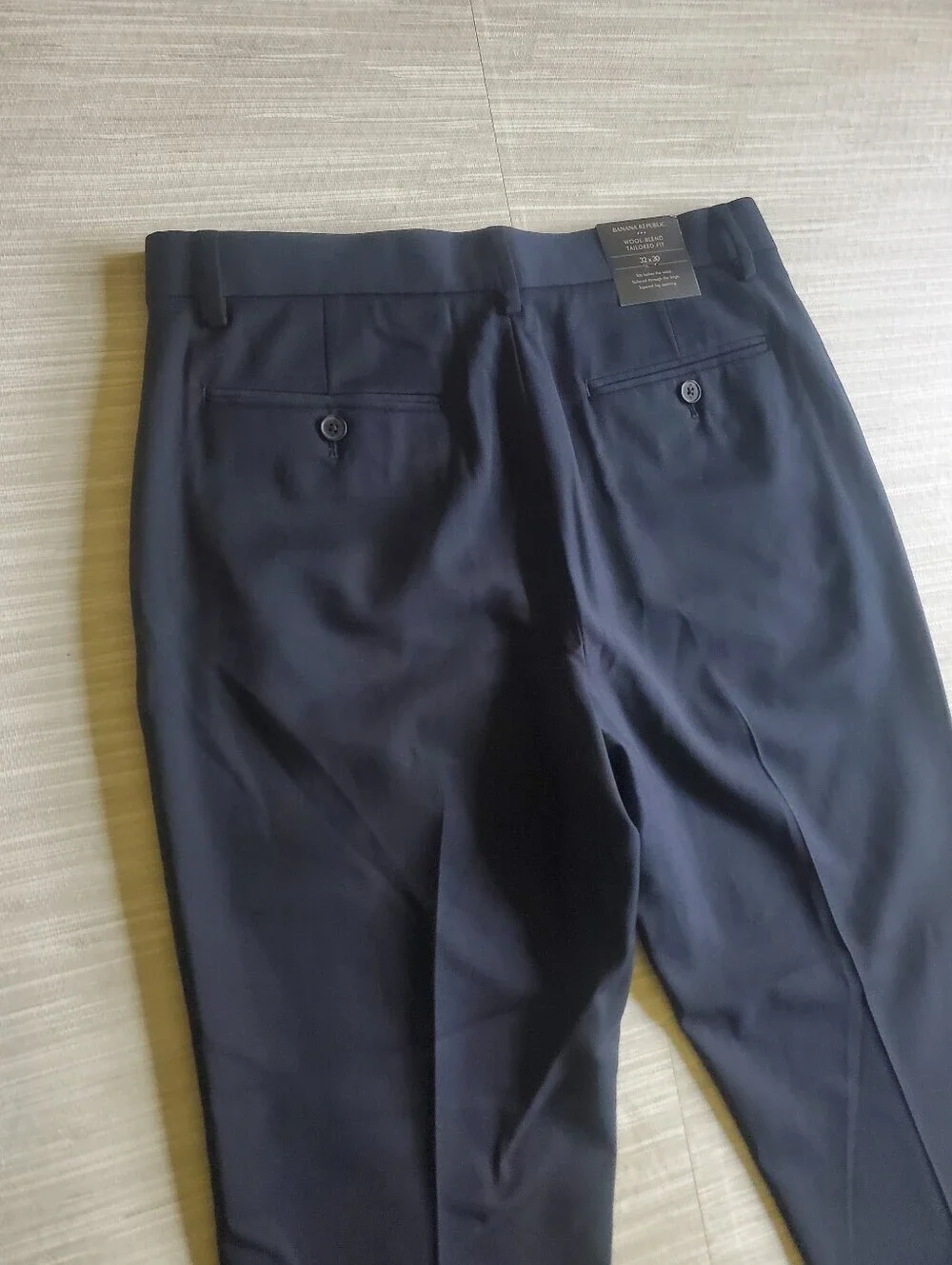 Banana Republic Tailored Fit Wool Blend Navy Blue Suit Size 32W Pants NWT $200